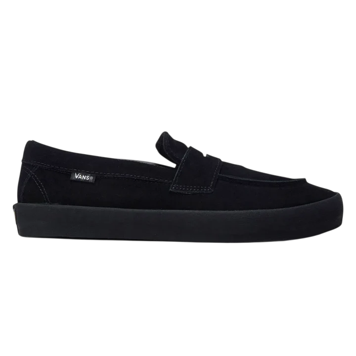 vans skate loafer black suede 