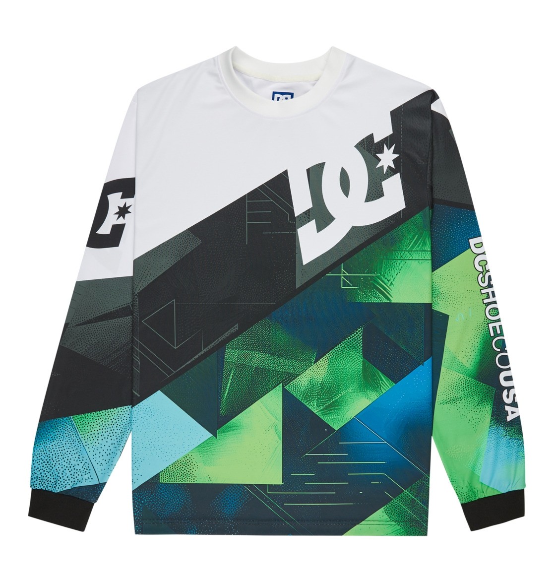 dc shoes ls jersey burn out lime green