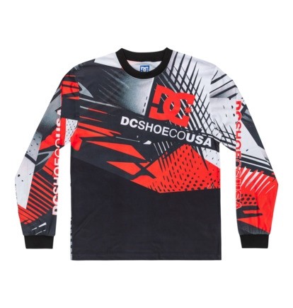 dc shoes ls jersey burn out orange popsicle