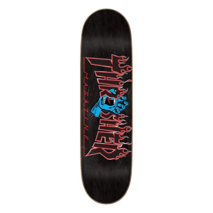 santa cruz dck thrasher scream flame black 8´5